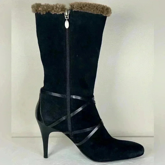 Circa Joan & David Dulcinea Black Suede Mid Calf Boot Women’s Size 8.5 Medium - Picture 6 of 16